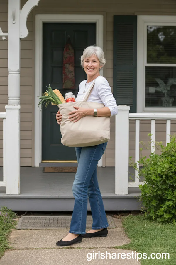 Bootcut Jeans with Black Ballet Flats