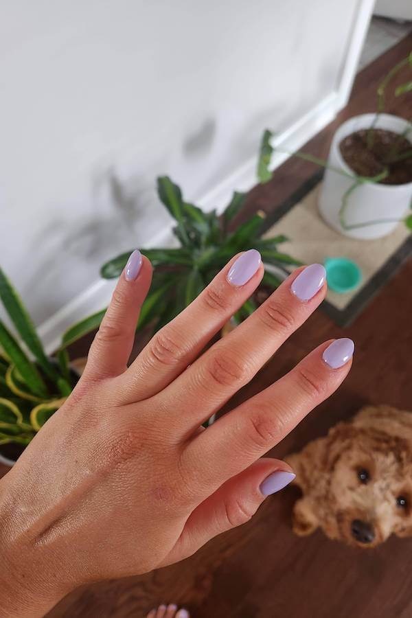 Simple Pastel Lavender Short Nails