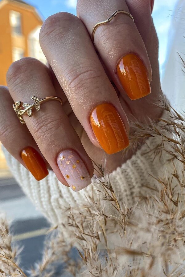 short Thanksgiving nails