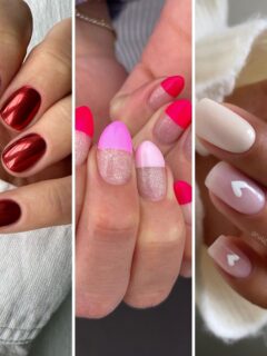 short Valentines Day nails designs