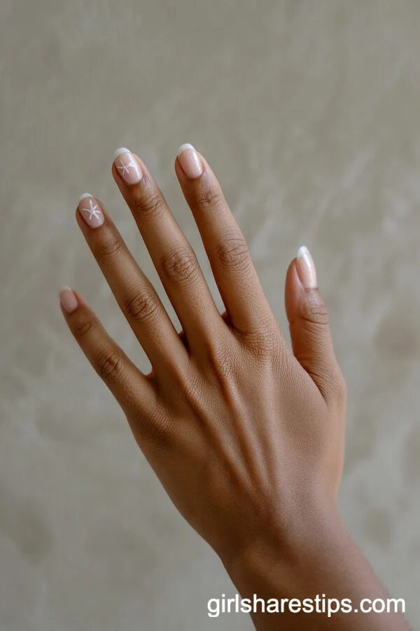 Minimalist Starfish Accent on Natural Short Nails