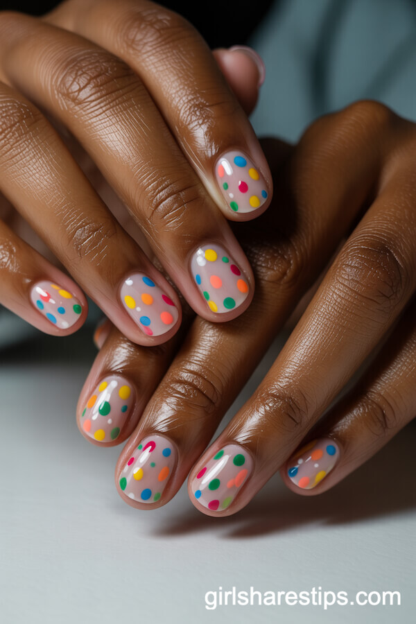 Holographic Confetti Coffin Nails