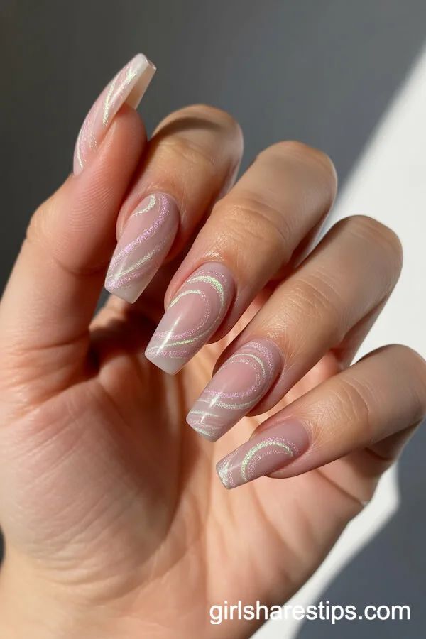 Iridescent Pearl Oval Celebration Nails
