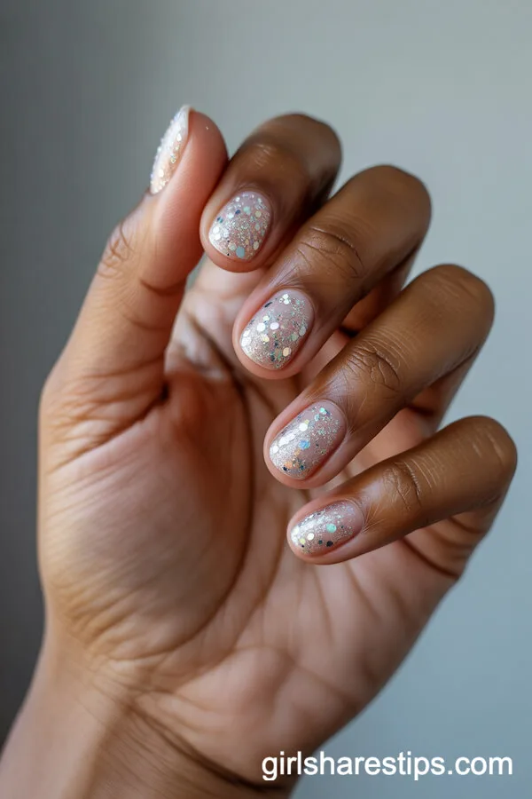 Cupcake Accent Oval Nails with Sprinkles