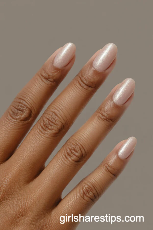 Classic Shimmery Beige Oval Design