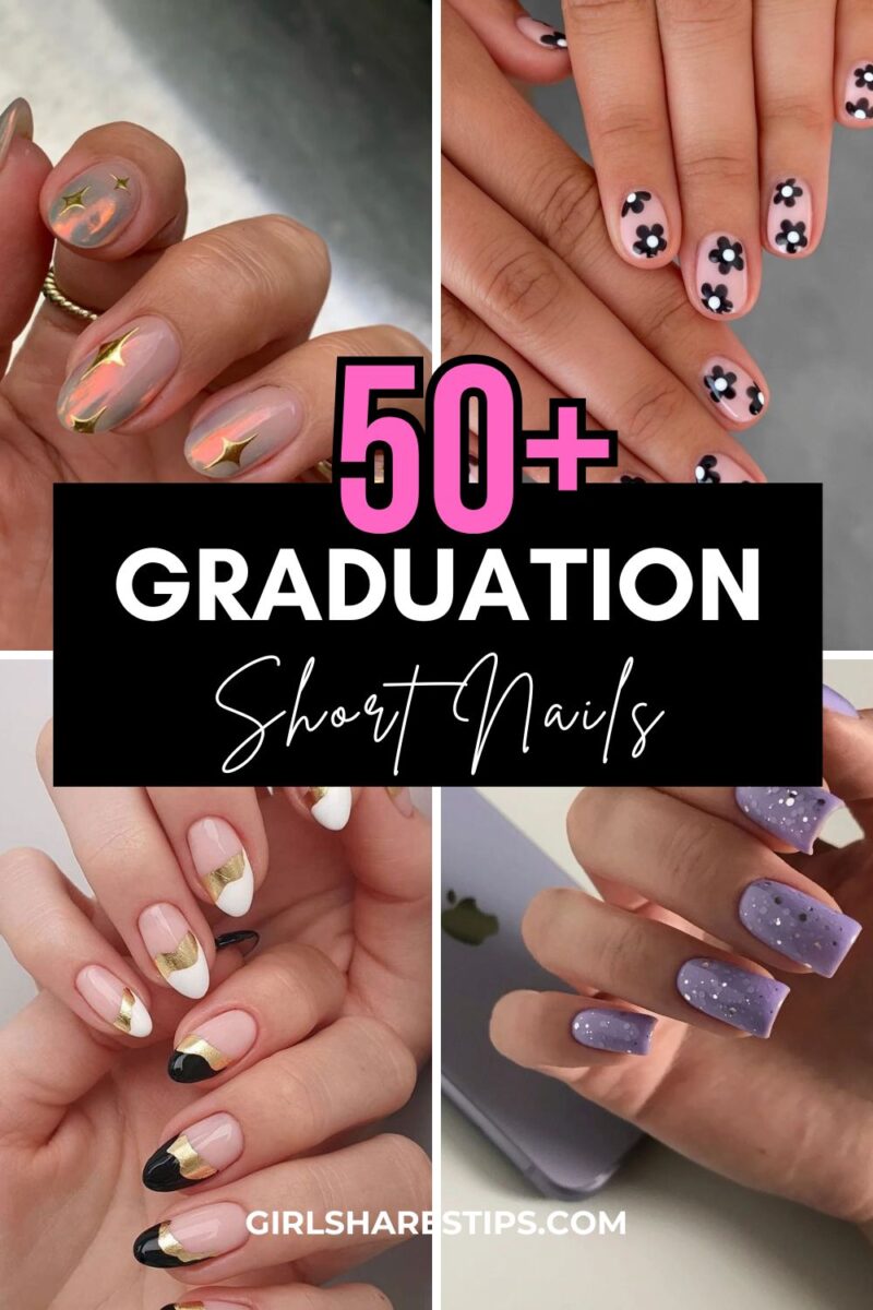 50+ Short Graduation Nails That Will Make Your Day Unforgettable ...