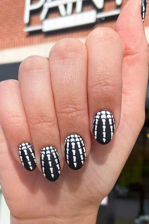 Minimalist Orange and Nude Short Fall October Nails