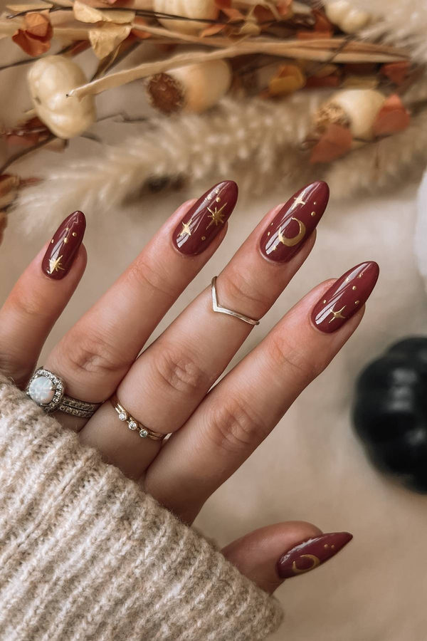 Deep Forest Green Glossy Short Fall Nails