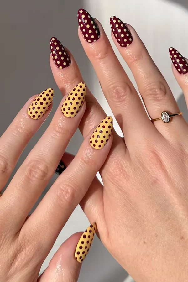 Olive and Nude Minimal Short October Nails