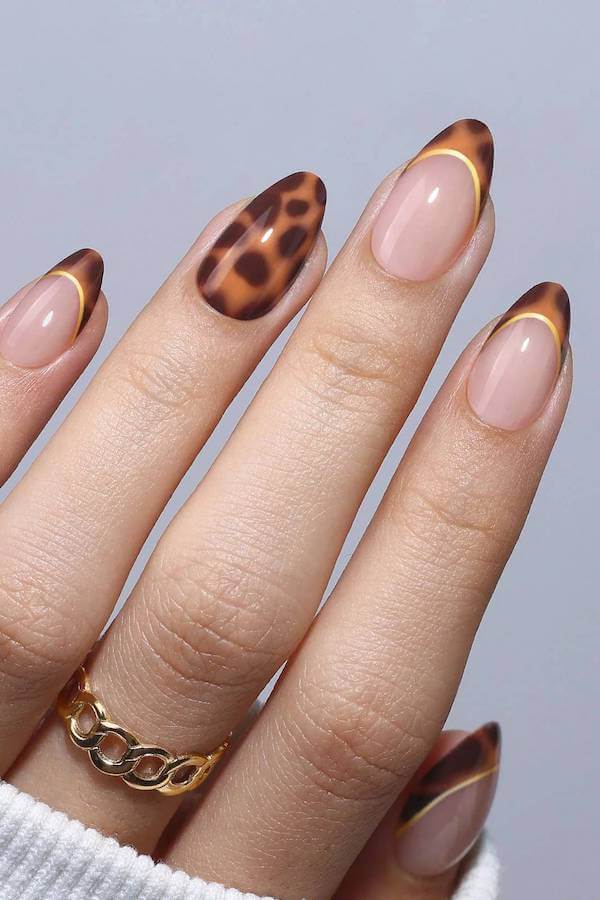Matte Tortoise Shell French Nails