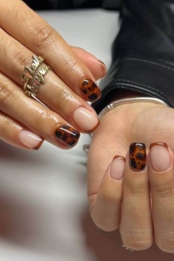 Classic Tortoise Shell French Tips
