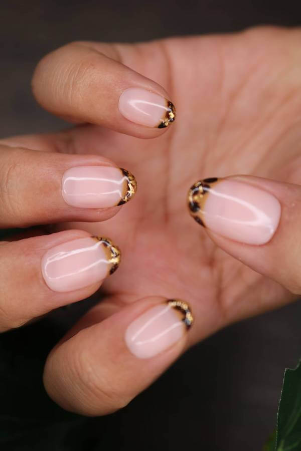 Subtle Tortoise Shell French Tips