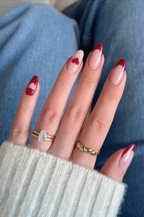 short Valentines Day nails designs