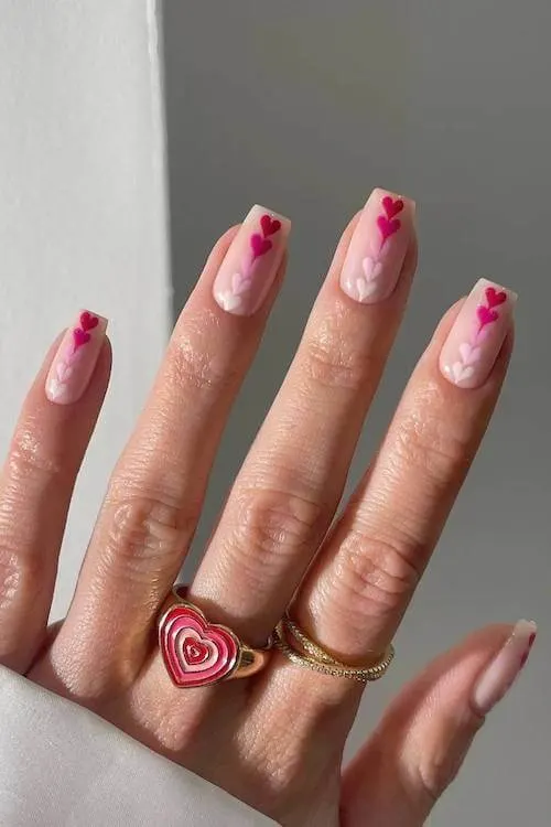 short Valentines Day nails designs