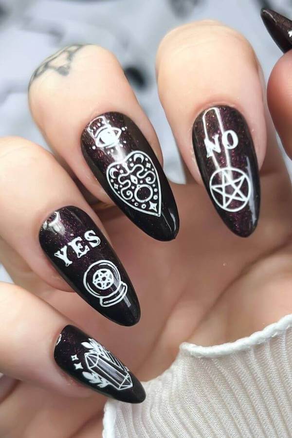 Magic Symbols and Ouija Nail Art