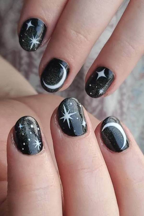 Midnight Stars and Crescent Nails