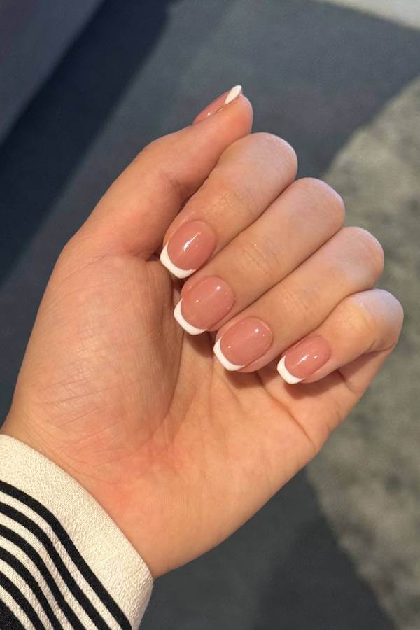 Classic French Tip Short Nails