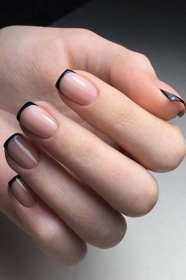 Chic Black French Tips
