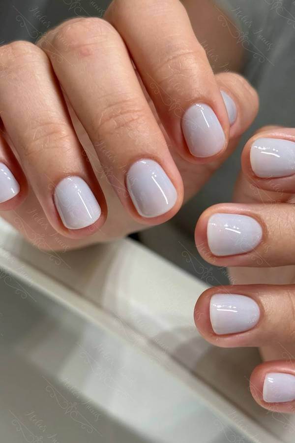 Soft White Short Nails