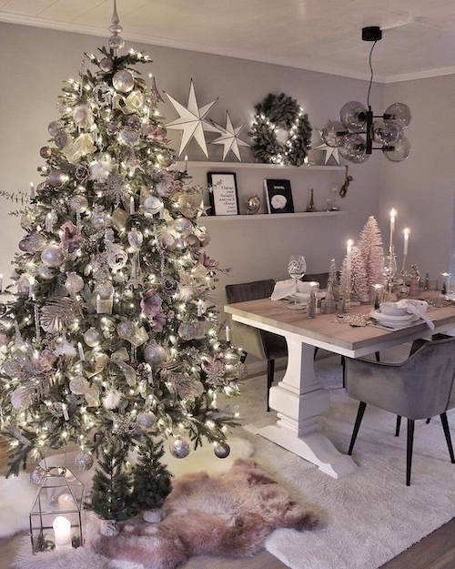 silver christmas tree decor ideas