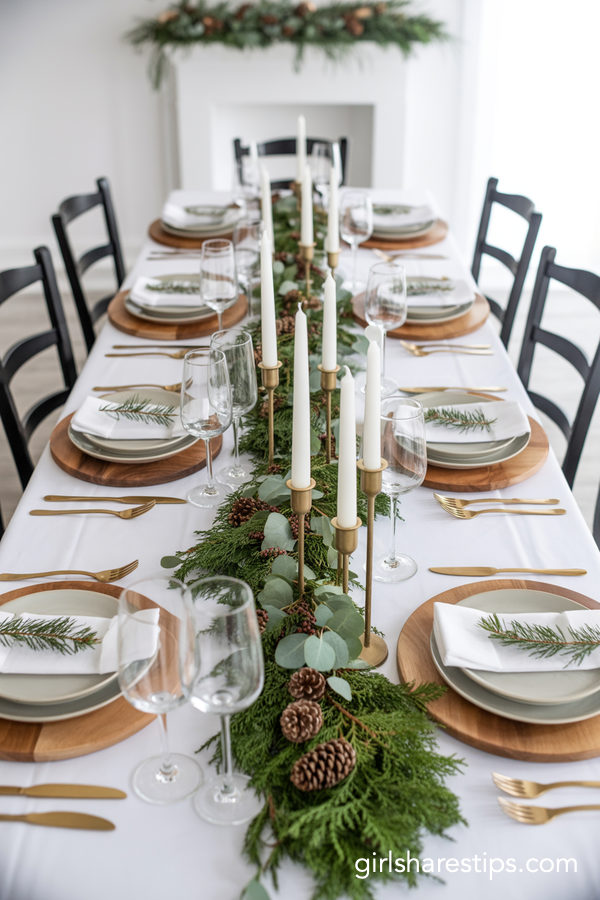 simple Christmas dinner table settings