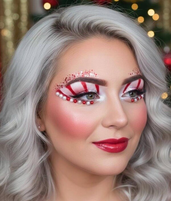 Peppermint Stripe Makeup