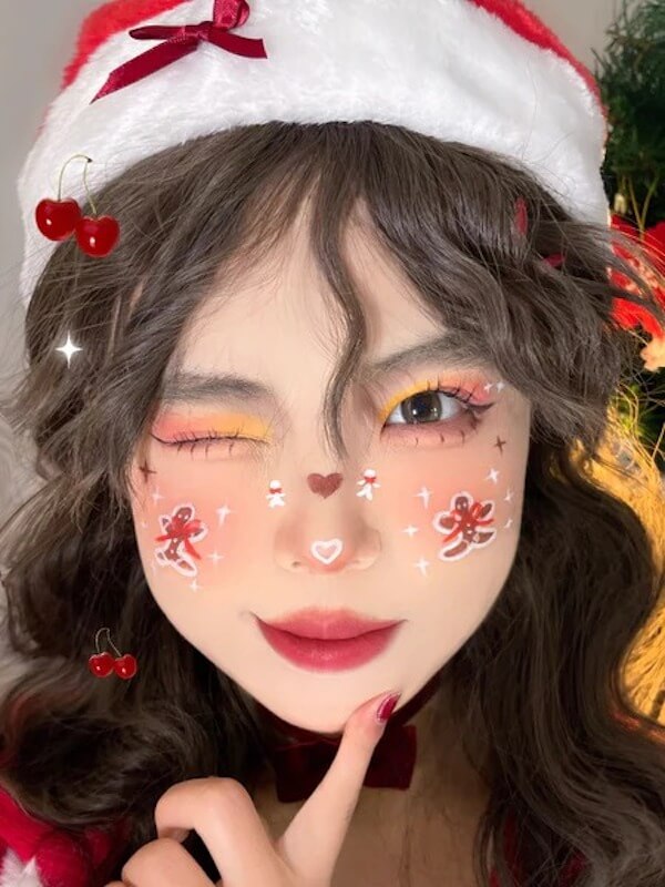 Gingerbread Bow Holiday Makeup