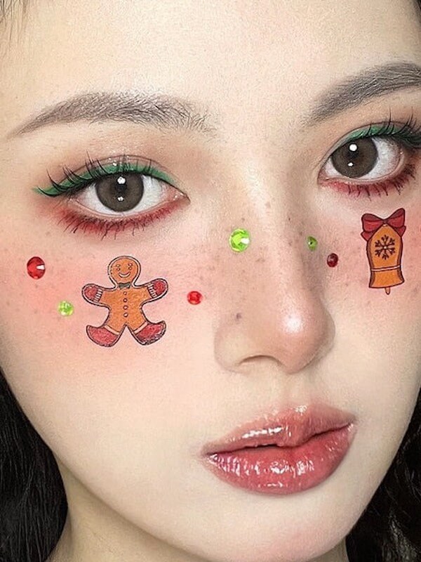 Gingerbread Man Festive Makeup