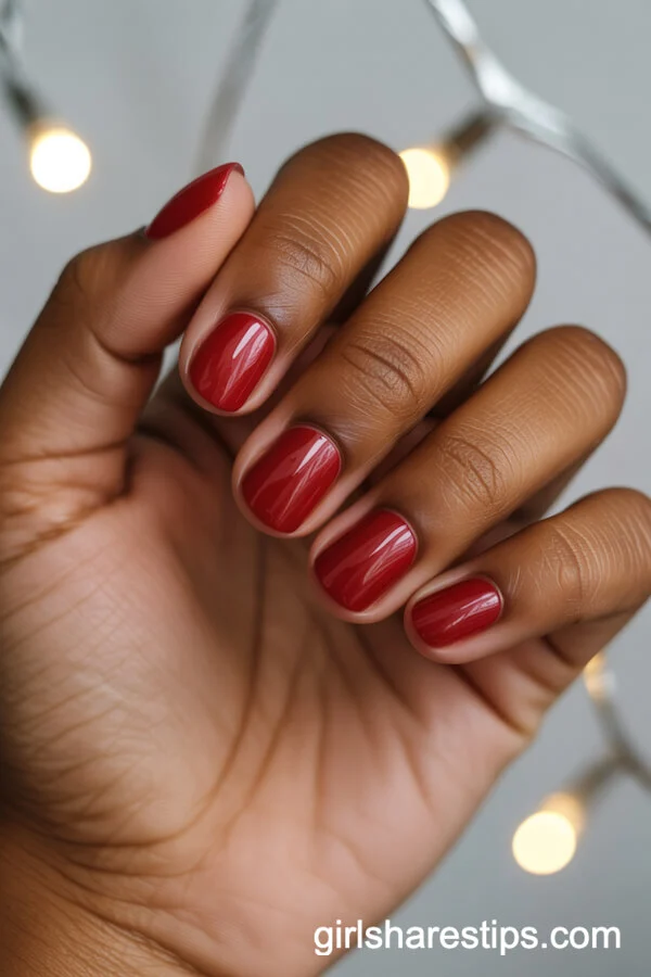 Classic Glossy Christmas Red Nails