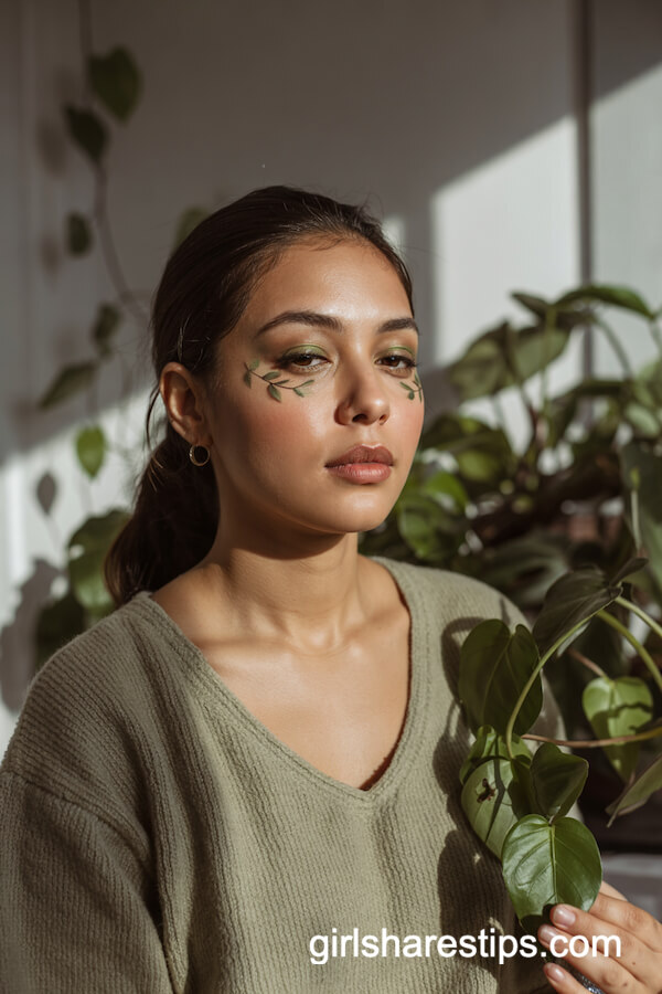 Leafy Green Eyeshadow and Art
