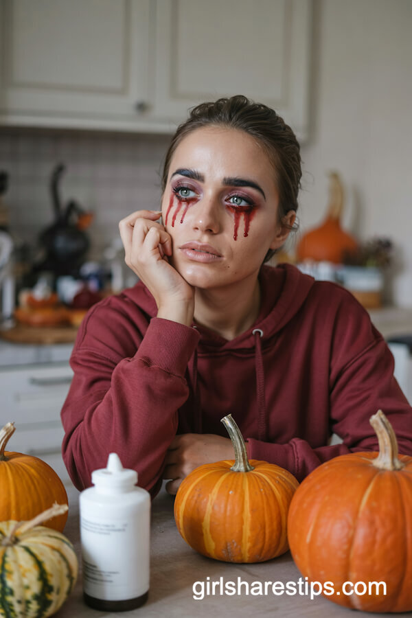 Realistic Bloody Tear Makeup