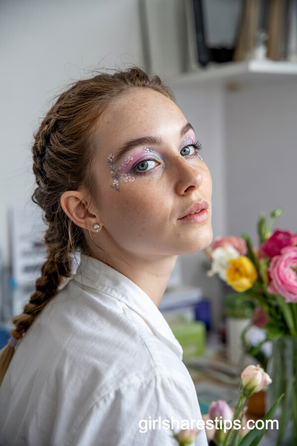 Pastel Eyes and Tiny Flowers