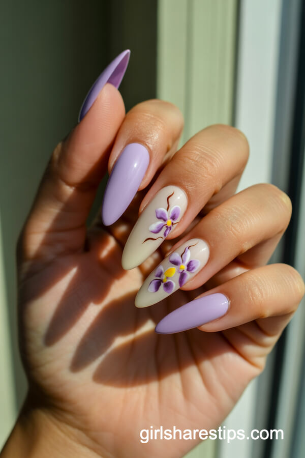 Taro Purple Orchid Accent Nails