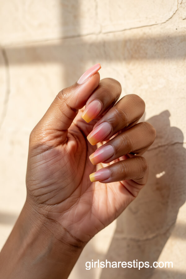 Hawaii Sunset Ombre Nails