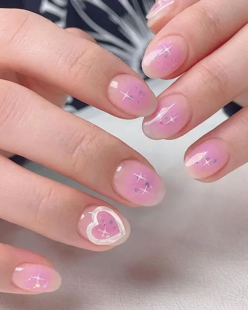 Korean Accent Nail Art Design