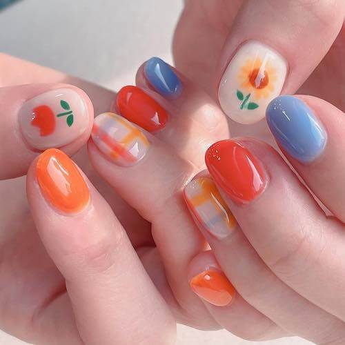 simple Korean nail designs