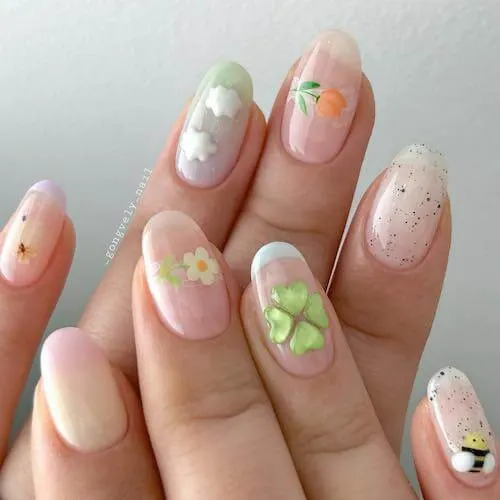 simple Korean nail designs