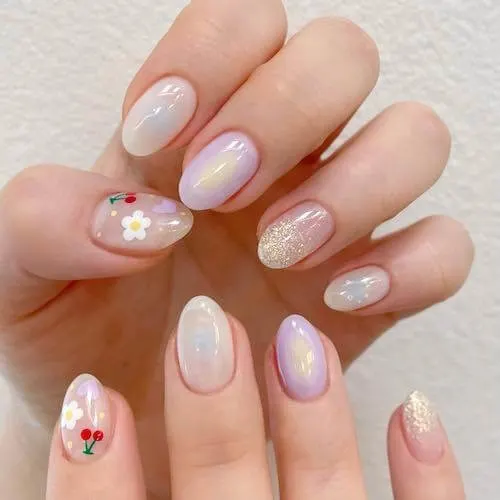 simple Korean nail designs