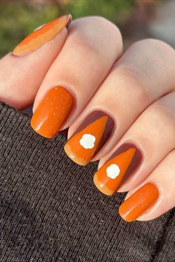 Pumpkin Pie Slice Nails