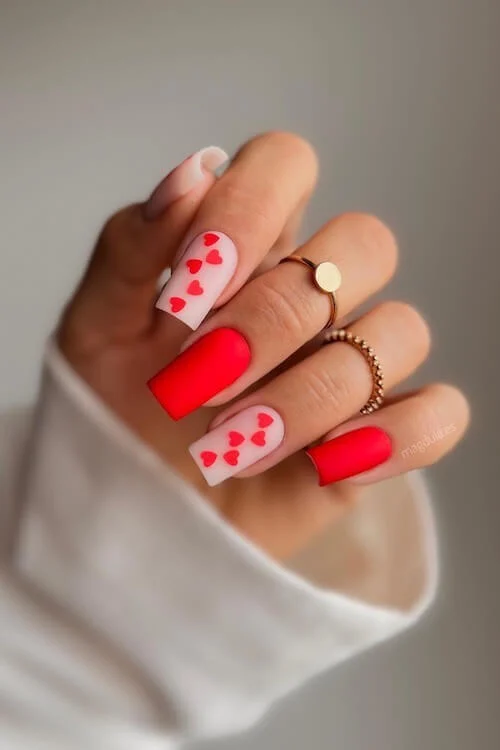 simple Valentines day nails