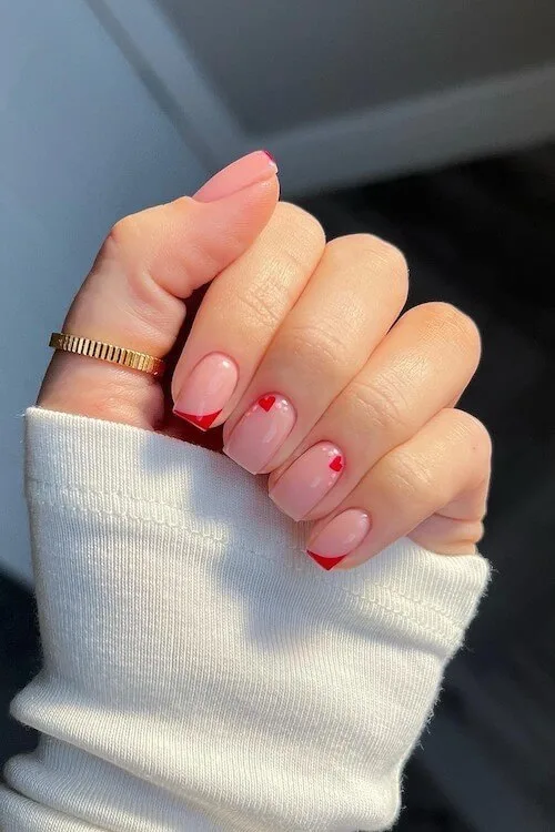 simple Valentines day nails