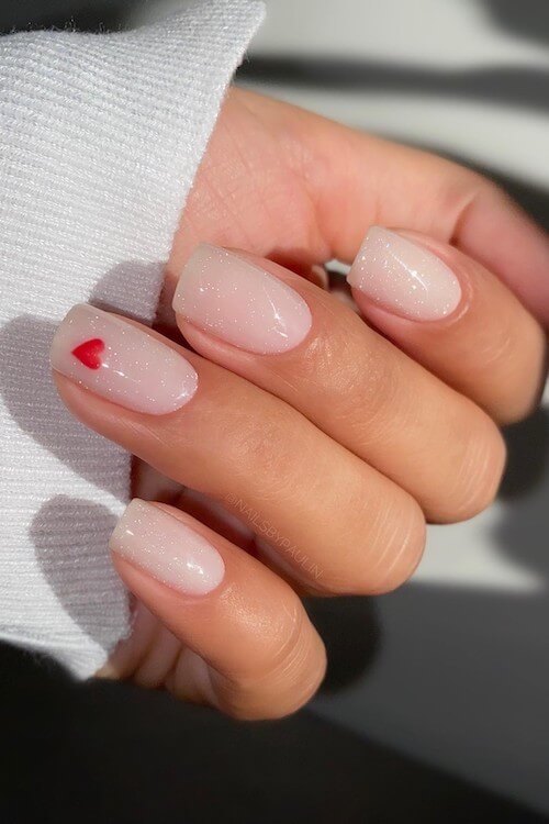 simple Valentines day nails