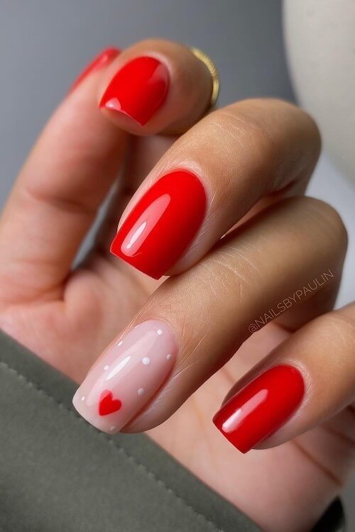 simple Valentines day nails