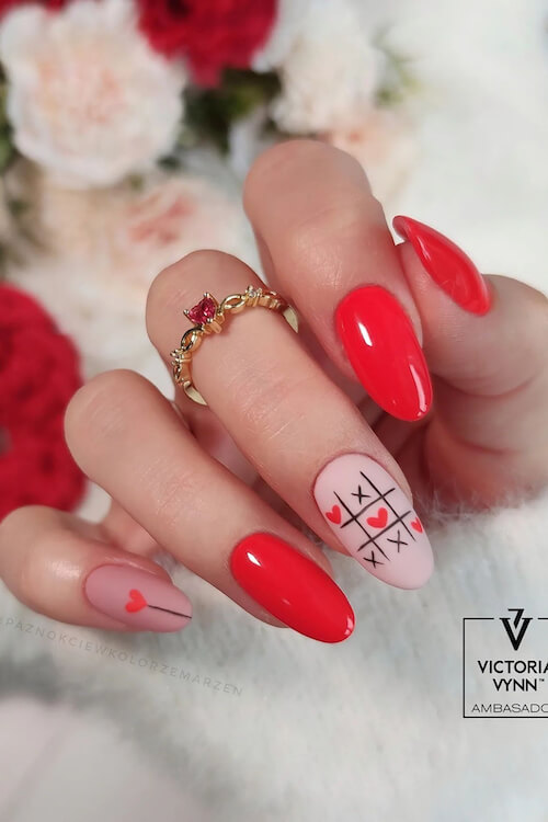 simple Valentines day nails