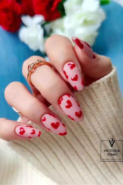 simple Valentines day nails