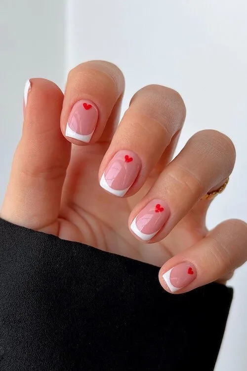 simple Valentines day nails