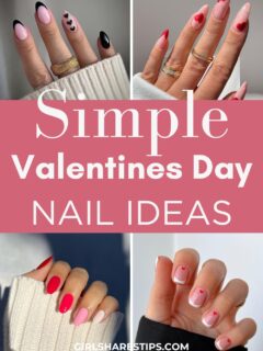 simple Valentines Day nails collage