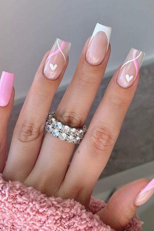 simple Valentines day nails