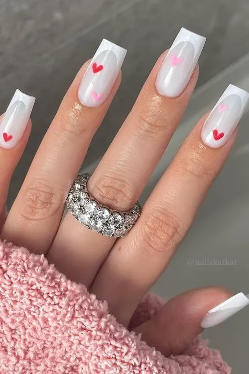 simple Valentines day nails