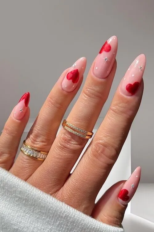 simple Valentines day nails